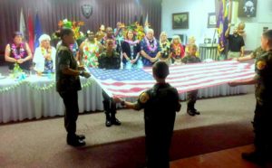 Young Marines at Hesperia Elks Lodge Folding Flag During the President's Visit to Inland District